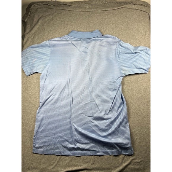 Peter Millar  Men's Polo Shirt  Logo blue Stripe‎ Size L CCC - Picture 4 of 11